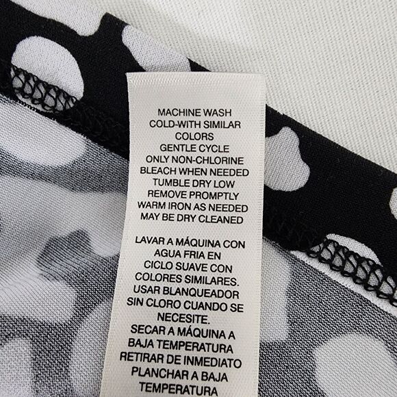 Chico's Womens Top Size 0 Small Black White Animal Pattern 3/4 Sleeve Contrast - Picture 9 of 10